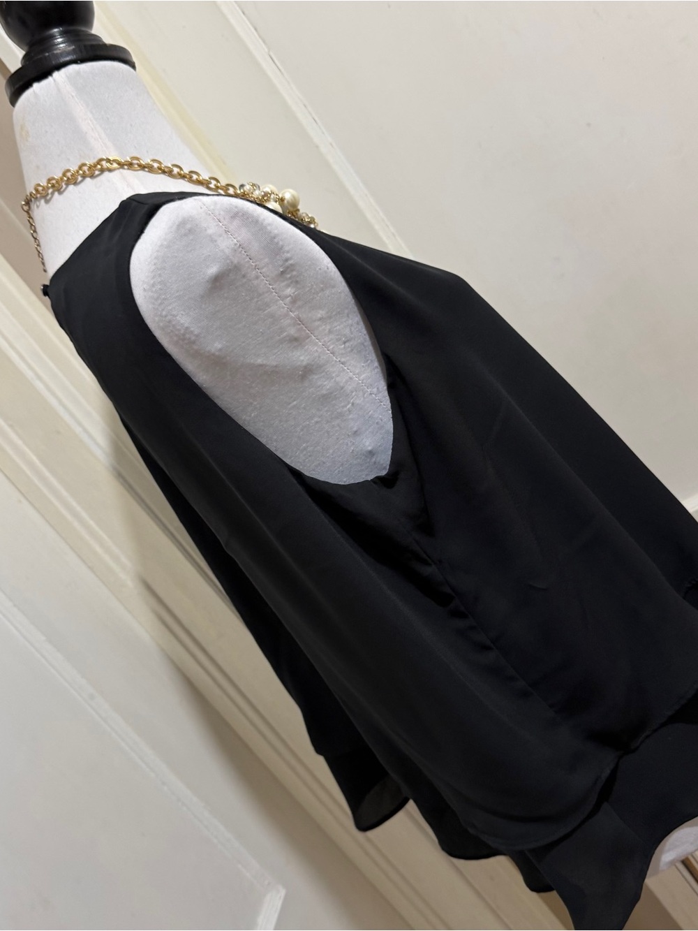 Metaphor Black Sleeveless Layered Top